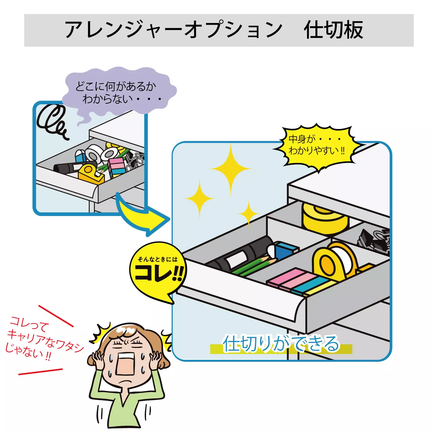 【オプション】アレンジャー用仕切板A4深型タテ